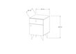 Naktinis staliukas Asir, 40x60x43,8 cm, rudas kaina ir informacija | Spintelės prie lovos | pigu.lt