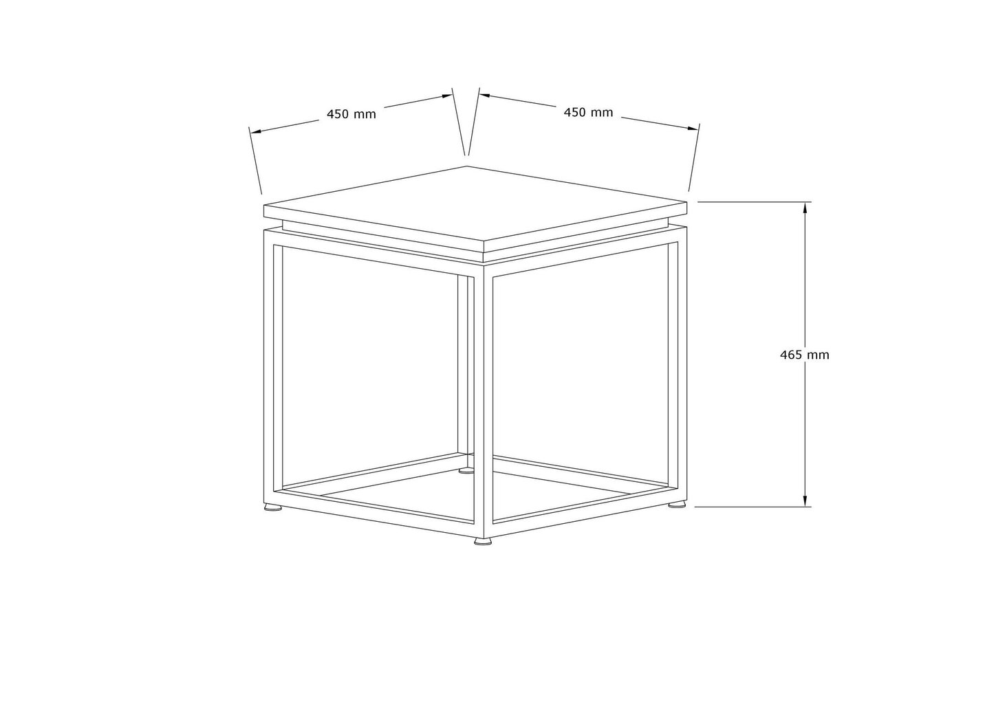 Kavos staliukas Asir, 45x45,5x45 cm, juodas/baltas kaina ir informacija | Kavos staliukai | pigu.lt