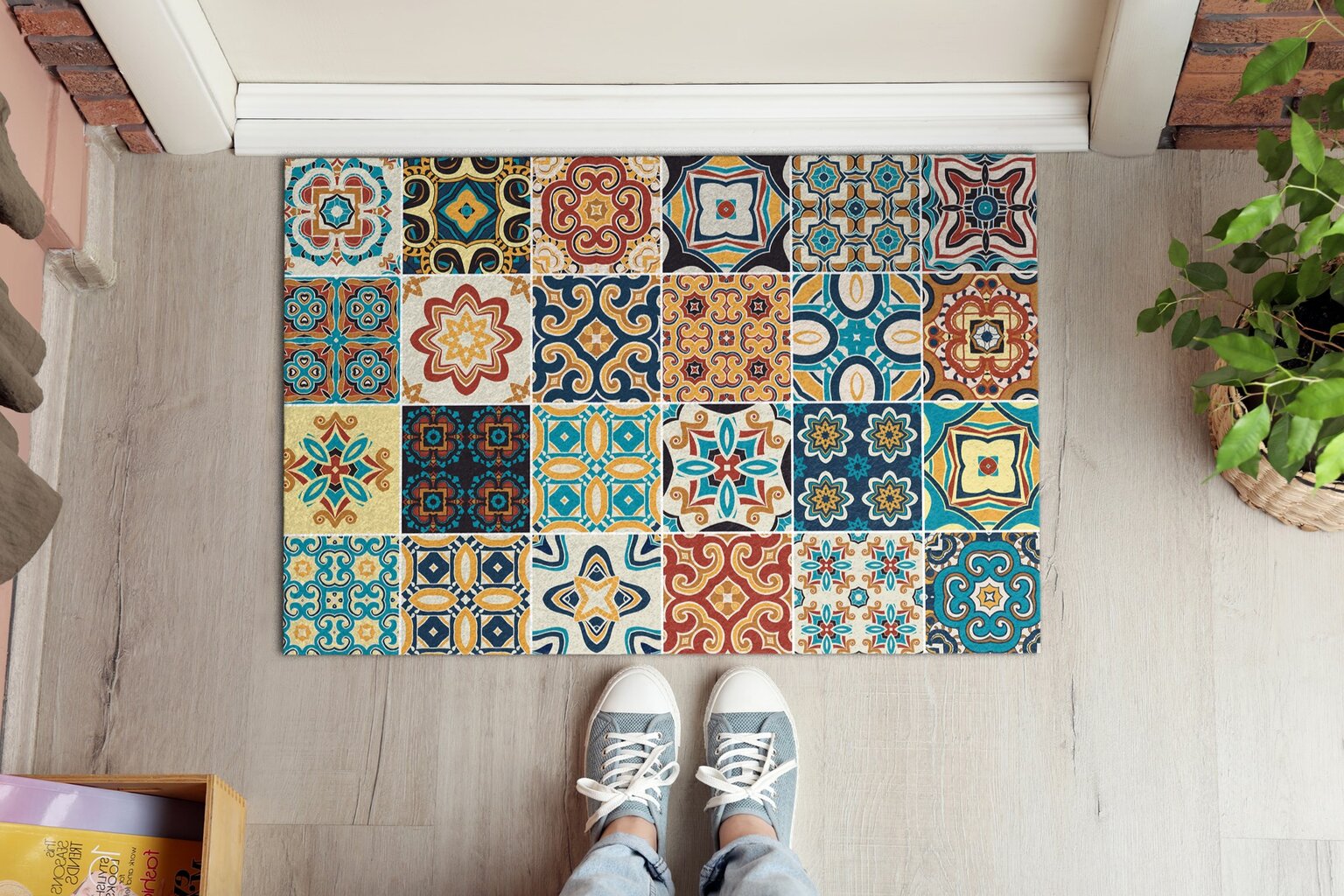 Durų kilimėlis Azulejo 60x40 cm kaina ir informacija | Durų kilimėliai | pigu.lt