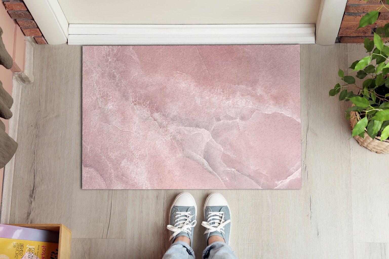 Durų kilimėlis Rožinė Abstrakcija 60x40 cm kaina ir informacija | Durų kilimėliai | pigu.lt