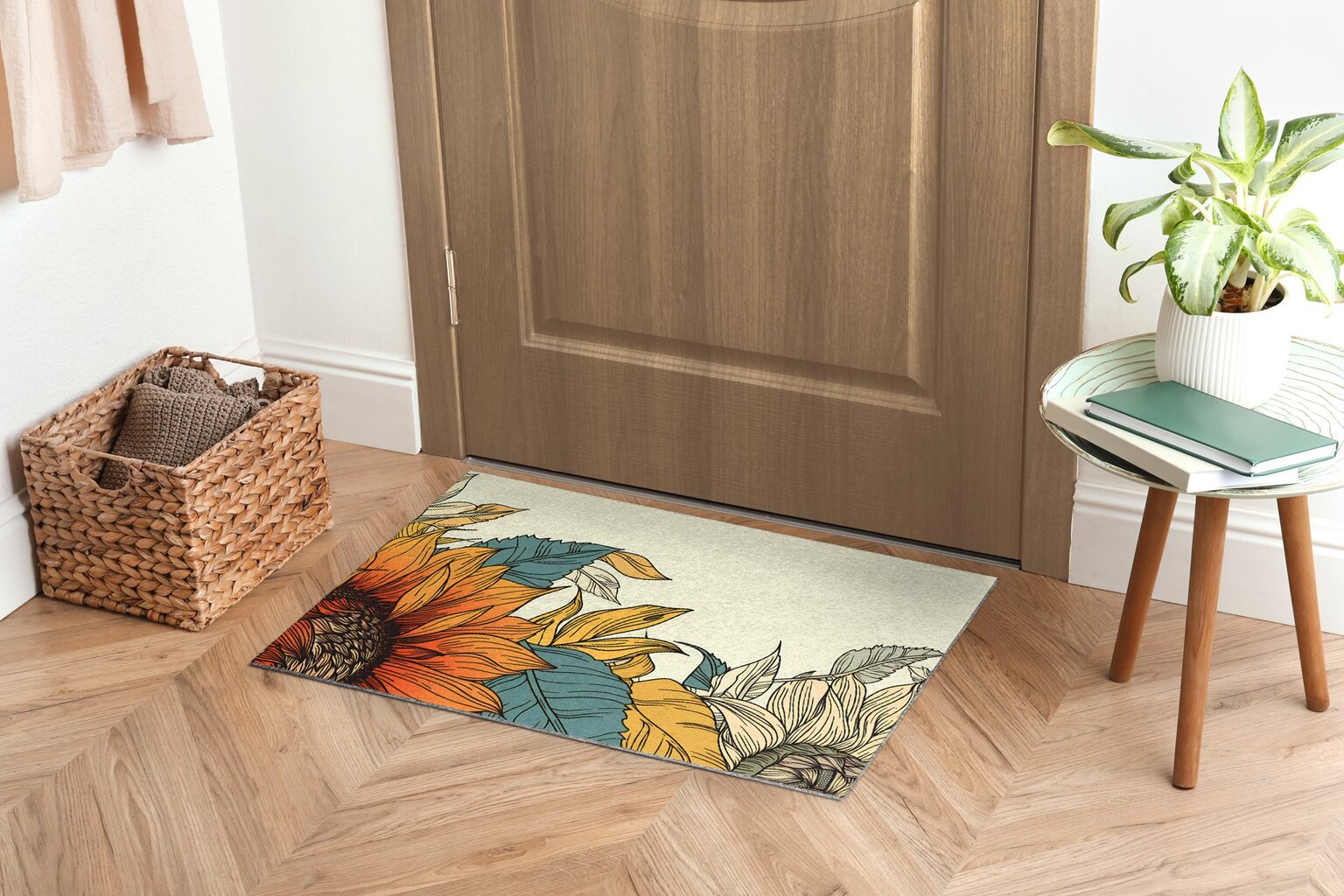 Durų kilimėlis Saulėgrąžų Gėlė 60x40 cm kaina ir informacija | Durų kilimėliai | pigu.lt