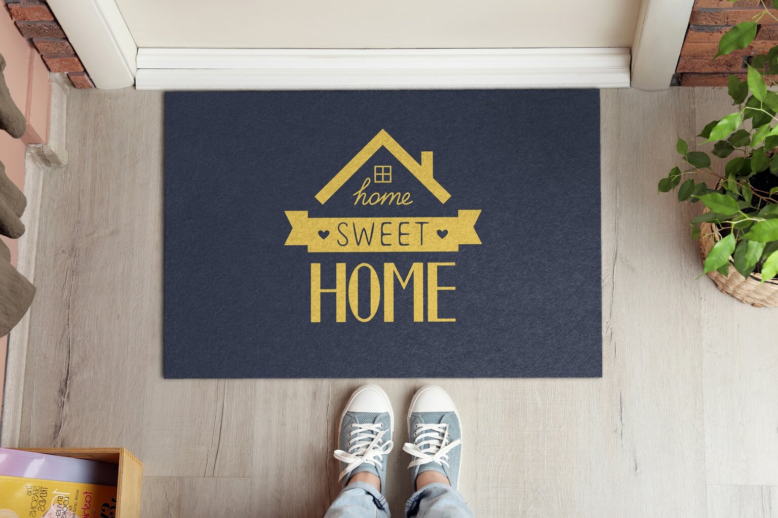 Durų kilimėlis Home Sweet Home 60x40 cm kaina ir informacija | Durų kilimėliai | pigu.lt