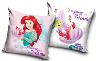 Pagalvės užvalkalas Disney Princess Ariel, 40x40 cm kaina ir informacija | Originalios pagalvės, užvalkalai | pigu.lt