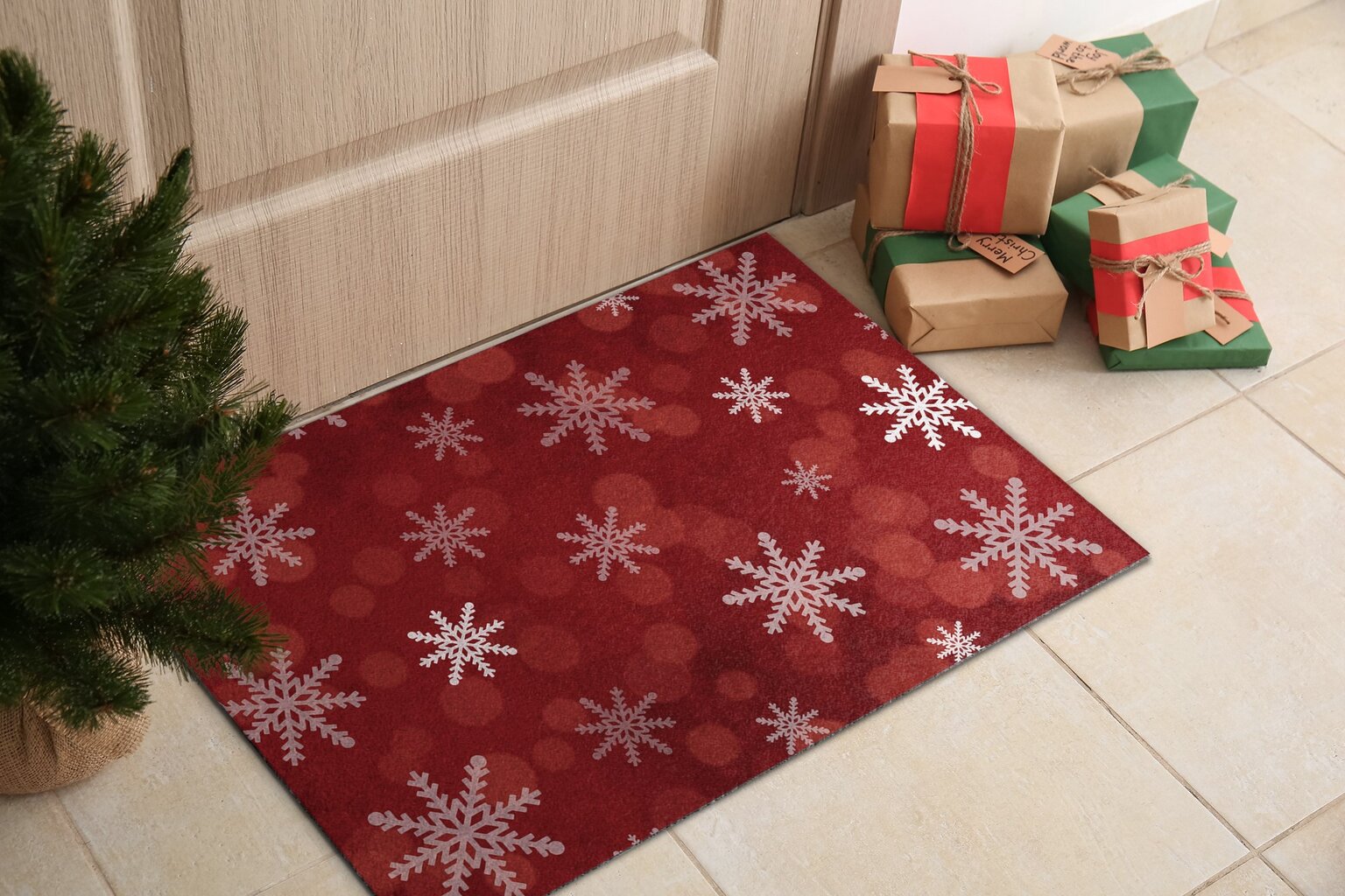 Durų kilimėlis Kalėdinės Žvaigždės 60x40 cm kaina ir informacija | Durų kilimėliai | pigu.lt
