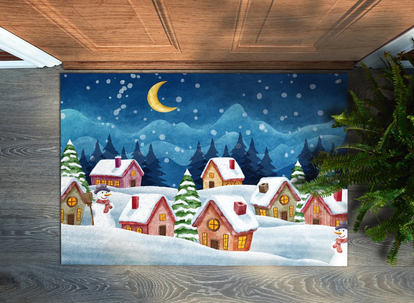 Durų kilimėlis Kalėdų Žiema 60x40 cm kaina ir informacija | Durų kilimėliai | pigu.lt