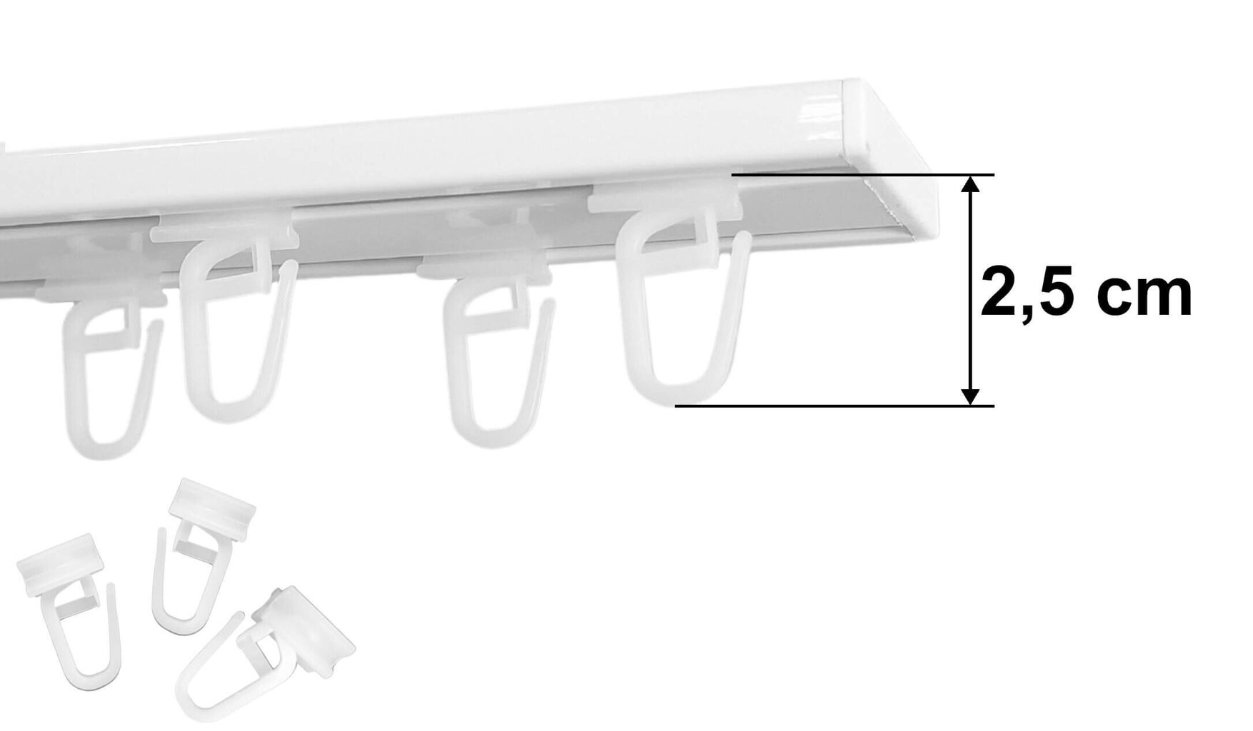 Lubinis viengubas karnizas DUO Slim 150 cm kaina ir informacija | Karnizai | pigu.lt