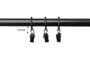 Single metal curtain rod 19 mm OLIMP, 360 cm, painted black цена и информация | Карнизы | pigu.lt