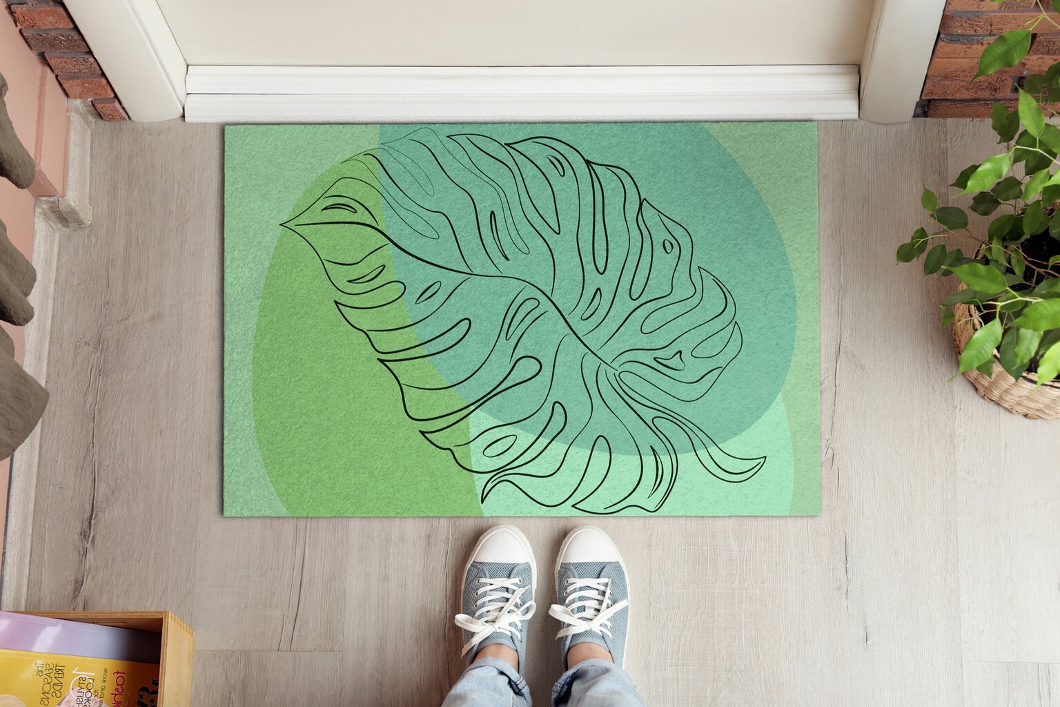 Durų kilimėlis Monstrai Lapai 90x60 cm kaina ir informacija | Durų kilimėliai | pigu.lt