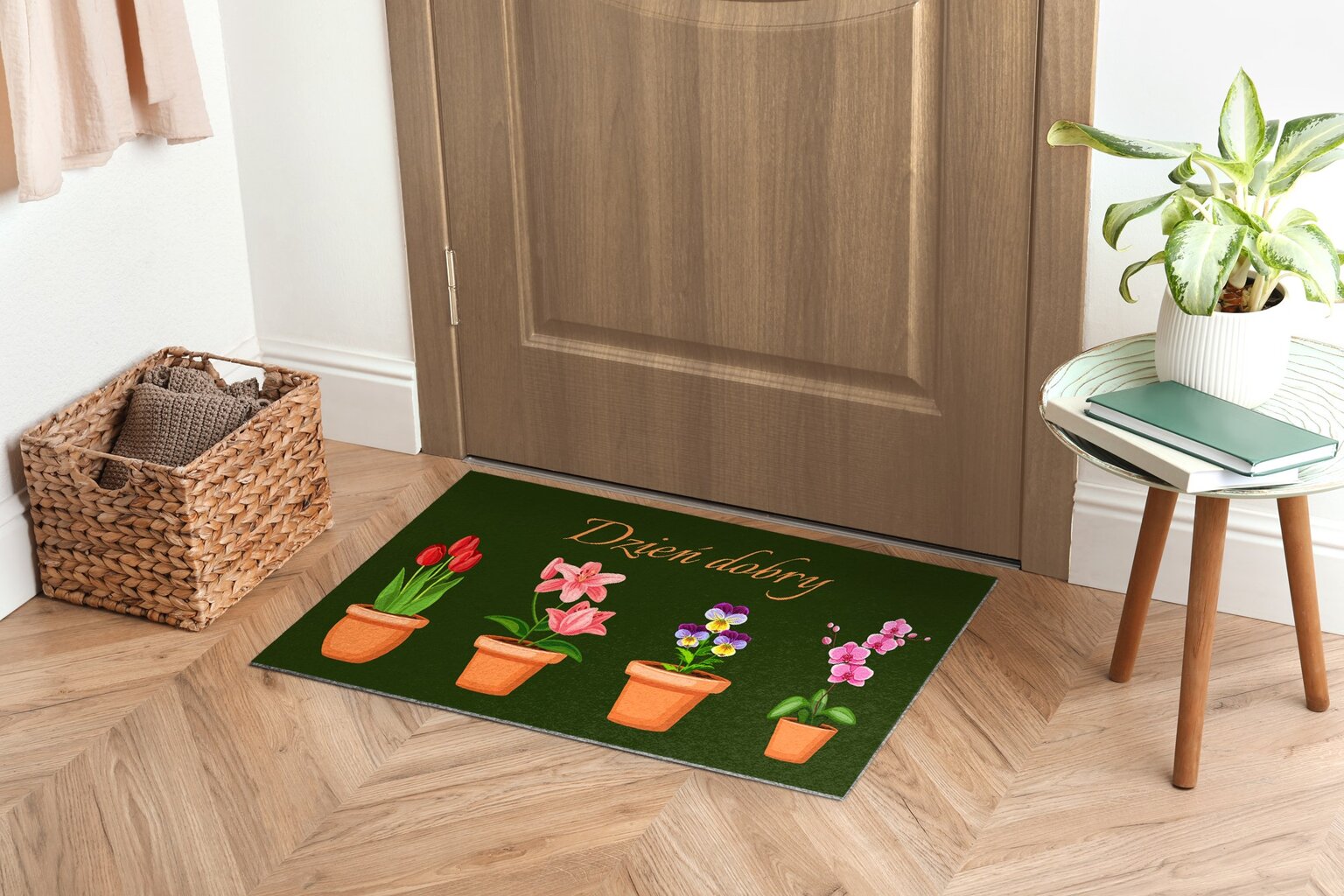 Durų kilimėlis Vazoninės Gėlės 90x60 cm kaina ir informacija | Durų kilimėliai | pigu.lt