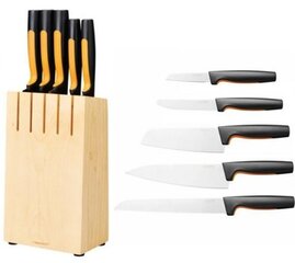 Набор ножей в блоке Fiskars Functional Form, 5 шт. цена и информация | Ножи и аксессуары для них | pigu.lt