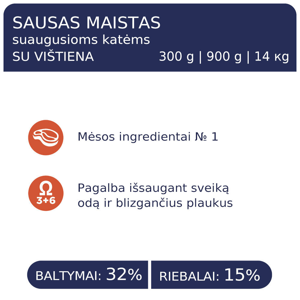 Club 4 Paws Premium katėms su vištiena, 1.8 kg kaina ir informacija | Sausas maistas katėms | pigu.lt