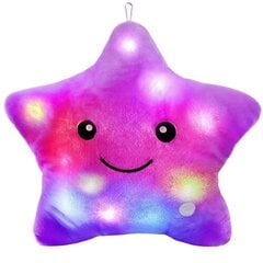 Подушка Illuminating Star Pillow, фиолетовая цена и информация | Мягкие игрушки | pigu.lt