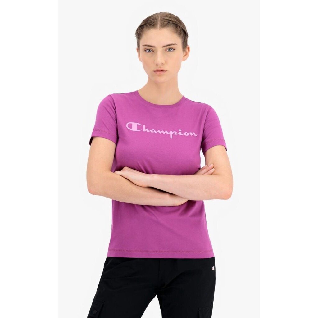Champion marškinėliai moterims 113223, rožiniai цена и информация | Marškinėliai moterims | pigu.lt