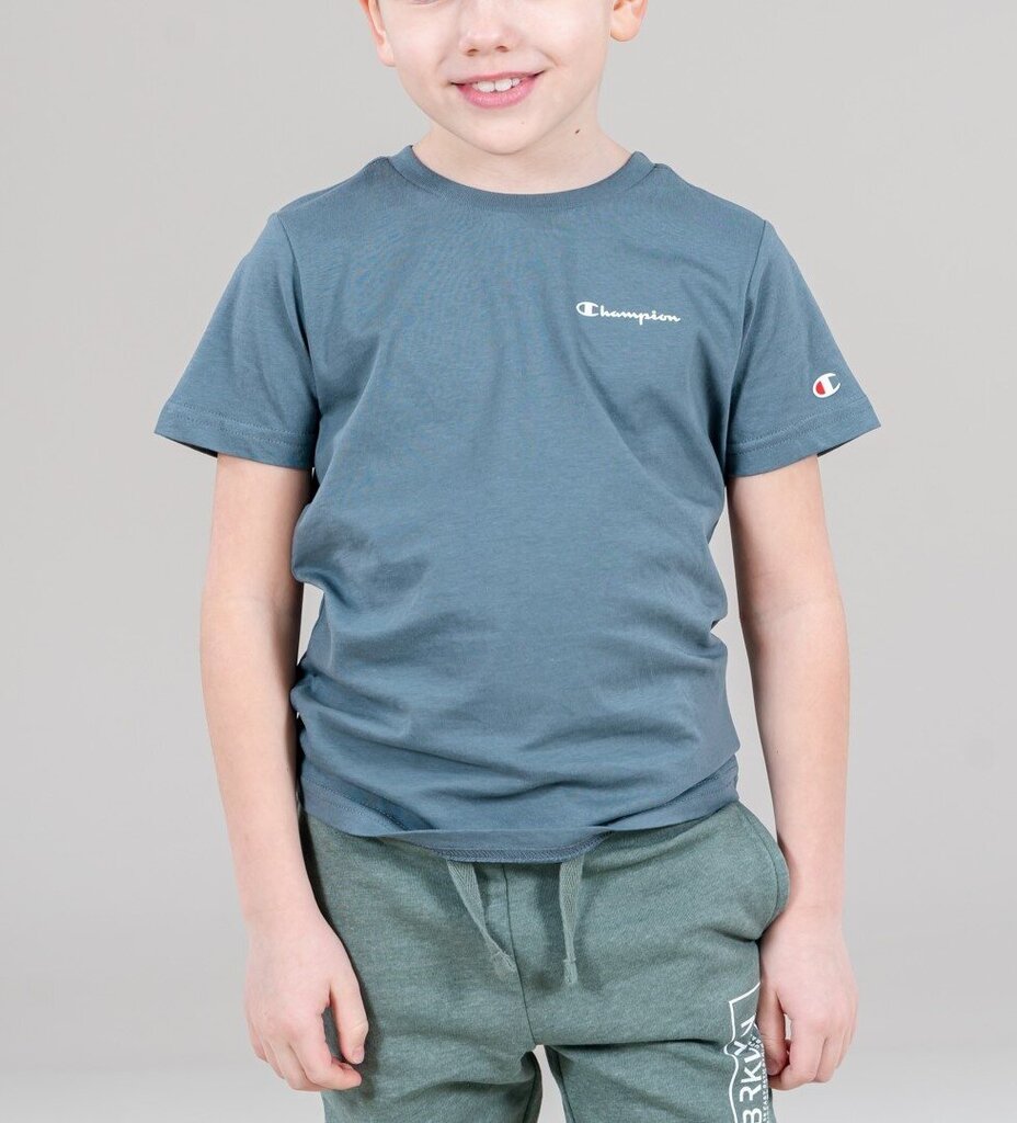 Marškinėliai berniukams Champion 306128-ES017, mėlyni kaina ir informacija | Marškinėliai berniukams | pigu.lt