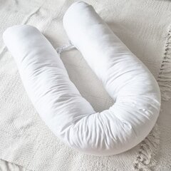 Maitinimo pagalvė ekmTrade, balta, 180 cm kaina ir informacija | Maitinimo pagalvės | pigu.lt