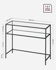 Консольный столик Leobert LGT025B01, черный цена и информация | Столы-консоли | pigu.lt