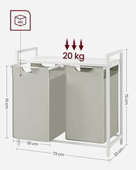 Vonios spintelė Leobert BLH201W01, pilka/balta kaina ir informacija | Vonios kambario aksesuarai | pigu.lt