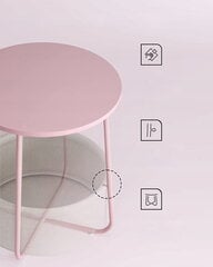 Kavos staliukas Leobert LET223R61, rožinis/baltas kaina ir informacija | Kavos staliukai | pigu.lt