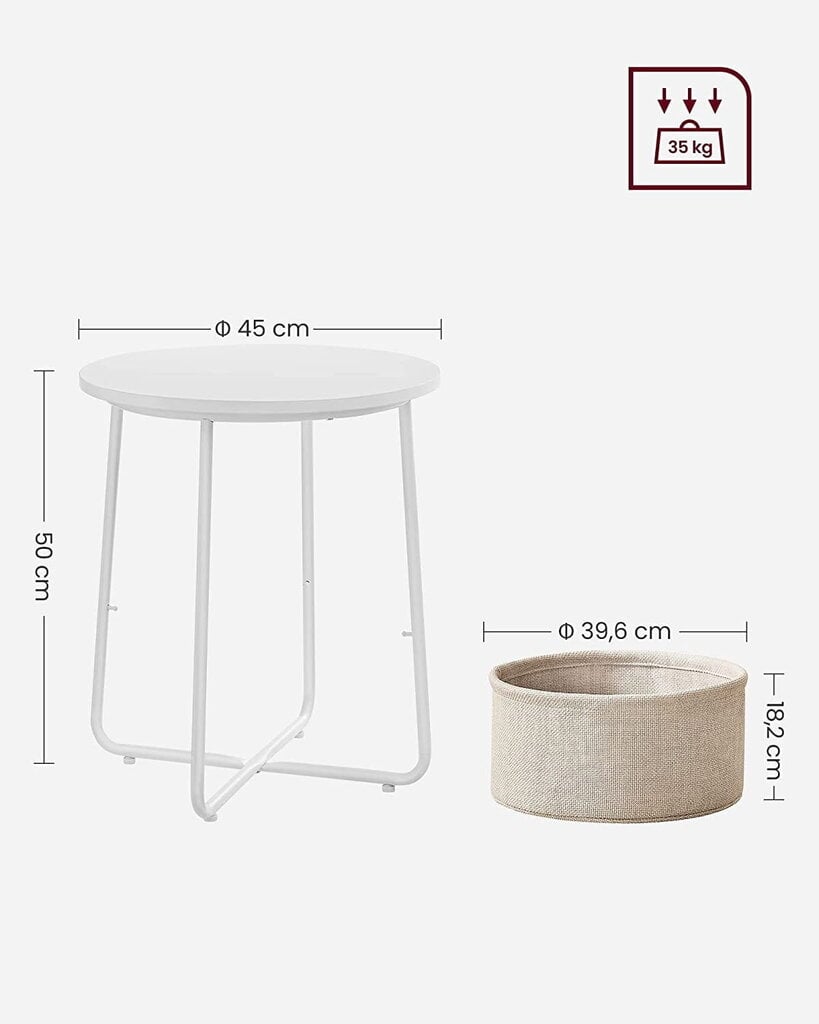 Kavos staliukas Leobert LET223W10, baltas/smėlio spalvos цена и информация | Kavos staliukai | pigu.lt