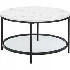 кофейный столик Leobert LCT071B13, белый/черный цена и информация | Журнальные столы | pigu.lt