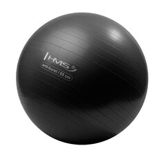 Гимнастический мяч HMS YB02N Gym Ball 65 см, черный цена и информация | Гимнастические мячи | pigu.lt
