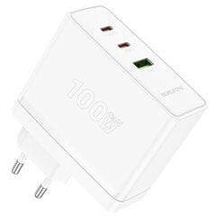 Borofone Wall charger BN11 Imperial - USB + 2xType C - QC 3.0 PD 100W white цена и информация | Зарядные устройства для телефонов | pigu.lt