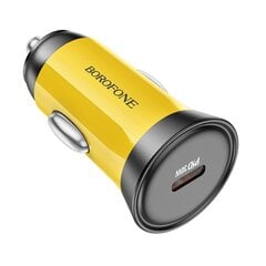 Borofone Car charger BZ26 Searcher - Typ C - PD 30W 3A with Type C to Type C cable yellow цена и информация | Зарядные устройства для телефонов | pigu.lt