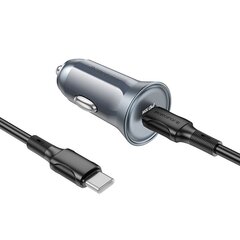 Borofone Car charger BZ26 Searcher - Typ C - PD 30W 3A with Type C to Type C cable grey цена и информация | Зарядные устройства для телефонов | pigu.lt