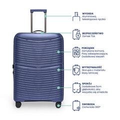 Didelis lagaminas Blumoonky Charon, L, 77cm, mėlynas kaina ir informacija | Lagaminai, kelioniniai krepšiai | pigu.lt