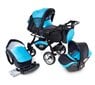 Vaikiškas vežimėlis 3in1 su auto kėdute Urbano Travel System, black/blue kaina ir informacija | Vežimėliai | pigu.lt