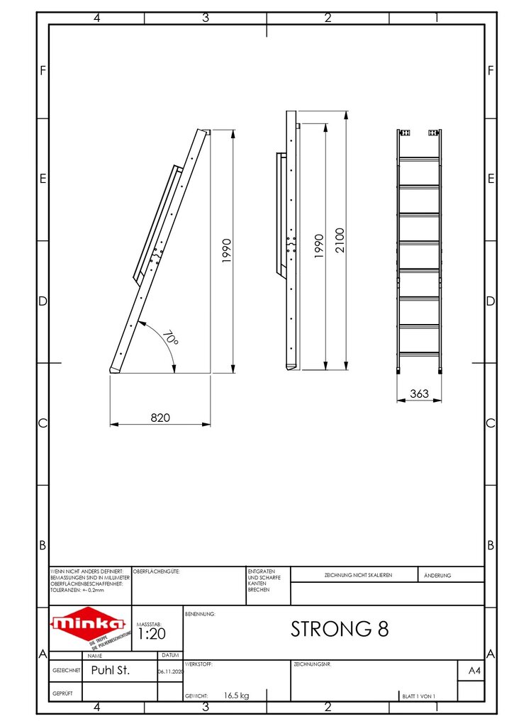 Laiptai Minka Strong 8,Balti, Aukštis 199 - 210 cm цена и информация | Laiptai | pigu.lt