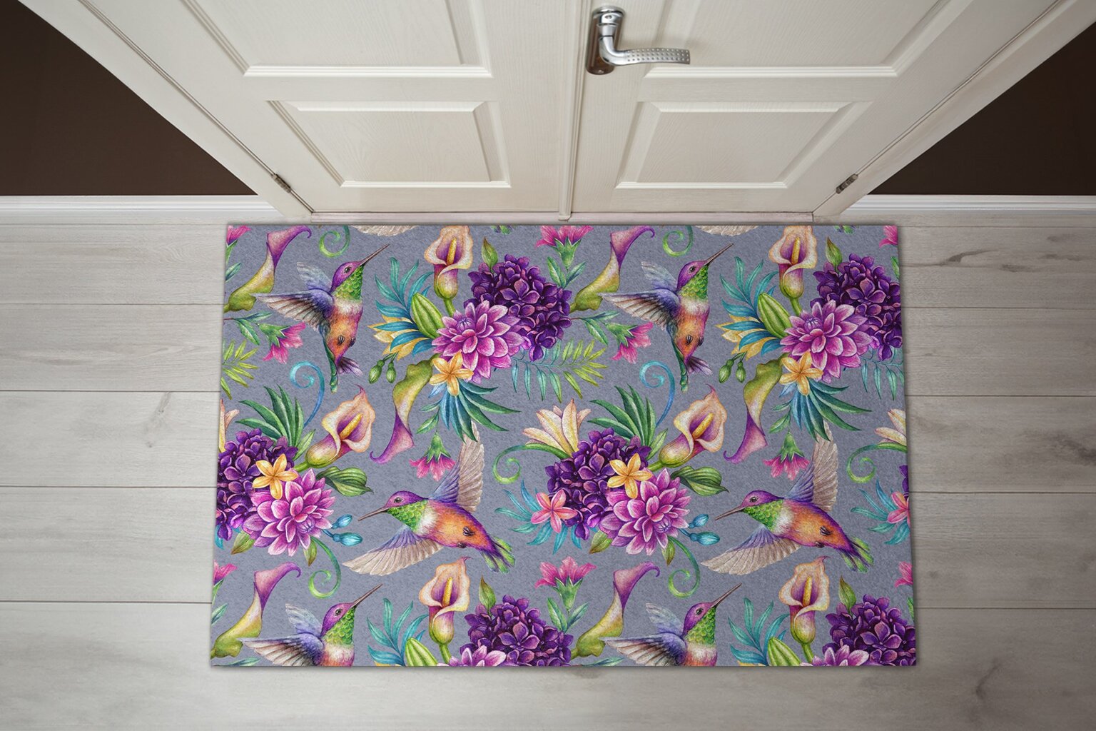 Durų kilimėlis Gėlės Paukščiai 150x100 cm kaina ir informacija | Durų kilimėliai | pigu.lt