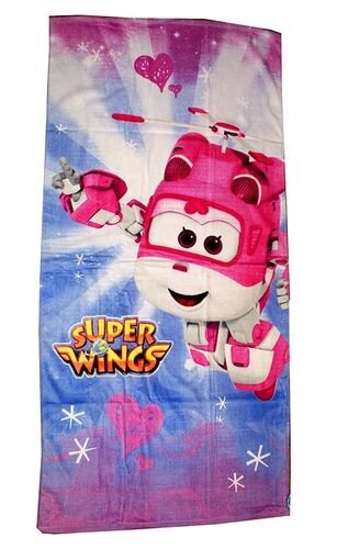 Vaikiškas rankšluostis Super Wings, 70x140 cm kaina ir informacija | Rankšluosčiai | pigu.lt