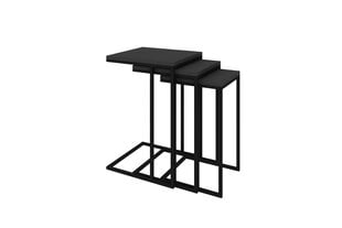 Комплект из 3 столов Asir 40x61,8x40 см, серый/черный цена и информация | Журнальные столы | pigu.lt