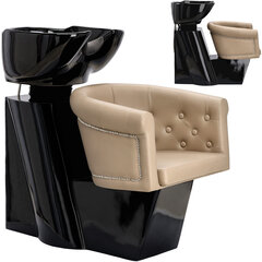 Kirpėjo kėdė su praustuvu Calissimo Bruno grey, juoda/pilka kaina ir informacija | Baldai grožio salonams | pigu.lt