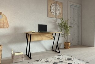 Stalas Asir, 160x50,4x24,5 cm, pilkas/rudas kaina ir informacija | Kompiuteriniai, rašomieji stalai | pigu.lt