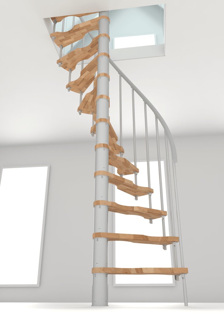 Spiraliniai laiptai Minka Suono Smart Ø120 cm, Balti цена и информация | Laiptai | pigu.lt