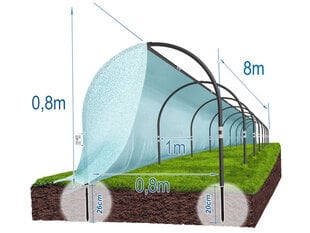 Парник с спанбондом, 8 м цена и информация | Теплицы | pigu.lt