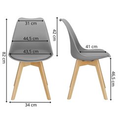 Kėdė Springos DC0017, pilka kaina ir informacija | Virtuvės ir valgomojo kėdės | pigu.lt