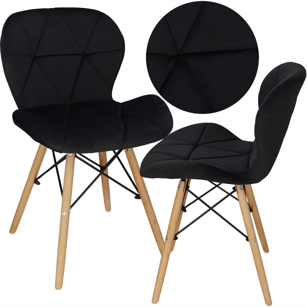 Kėdė Springos DC0029, juoda цена и информация | Virtuvės ir valgomojo kėdės | pigu.lt
