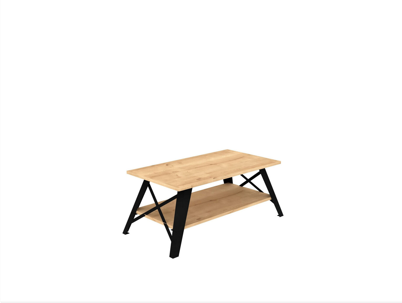 Kavos staliukas Asir, 98x43x50 cm, smėlio/juodas kaina ir informacija | Kavos staliukai | pigu.lt