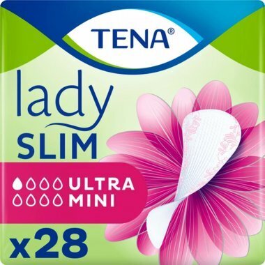 Įklota Tena Lady Ultra Mini moterims, 28 vnt цена и информация | Tamponai, higieniniai paketai, įklotai | pigu.lt