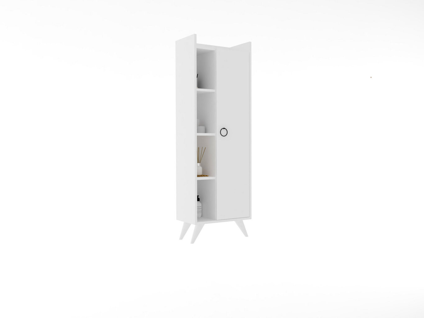 Vonios spintelė Asir, 50x140x31,8 cm, balta kaina ir informacija | Vonios spintelės | pigu.lt