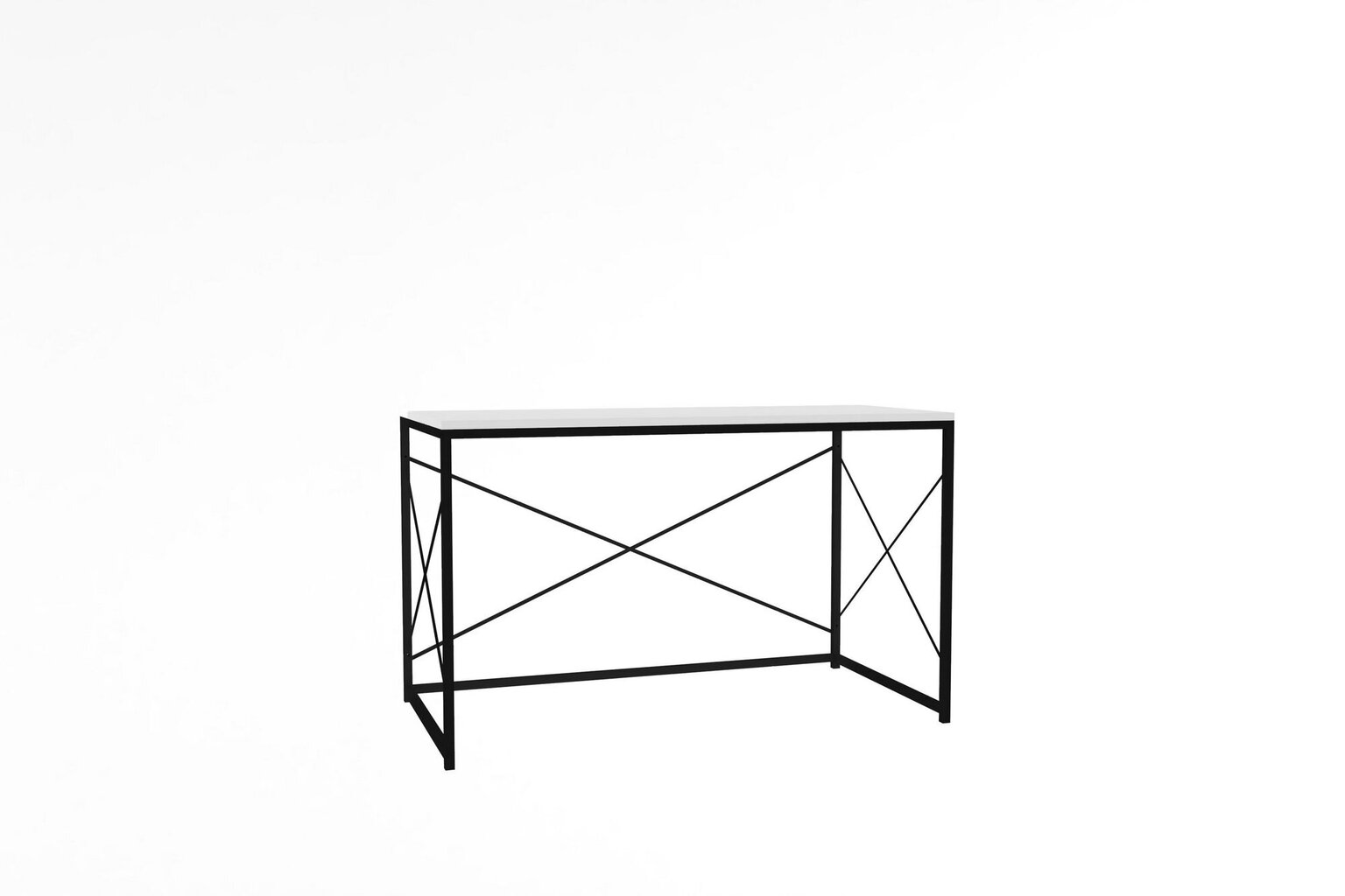 Stalas Asir, 121x72x60 cm, baltas/juodas kaina ir informacija | Kompiuteriniai, rašomieji stalai | pigu.lt