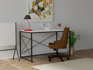 Stalas Asir, 121x72x60 cm, baltas/juodas kaina ir informacija | Kompiuteriniai, rašomieji stalai | pigu.lt