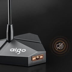 Настольный компьютер микрофон Aigo K9 3.5mm 360°RGB DSP цена и информация | Микрофоны | pigu.lt