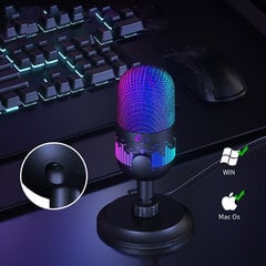 USB микрофон Ezy AK-1I RGB 48khz/16bit цена и информация | Микрофоны | pigu.lt