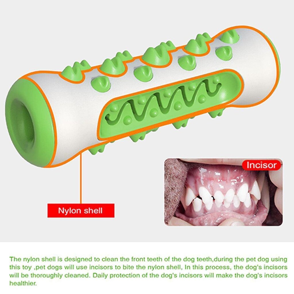 Žaislas šunims - dantų šepetėlis, žalias цена и информация | Žaislai šunims | pigu.lt