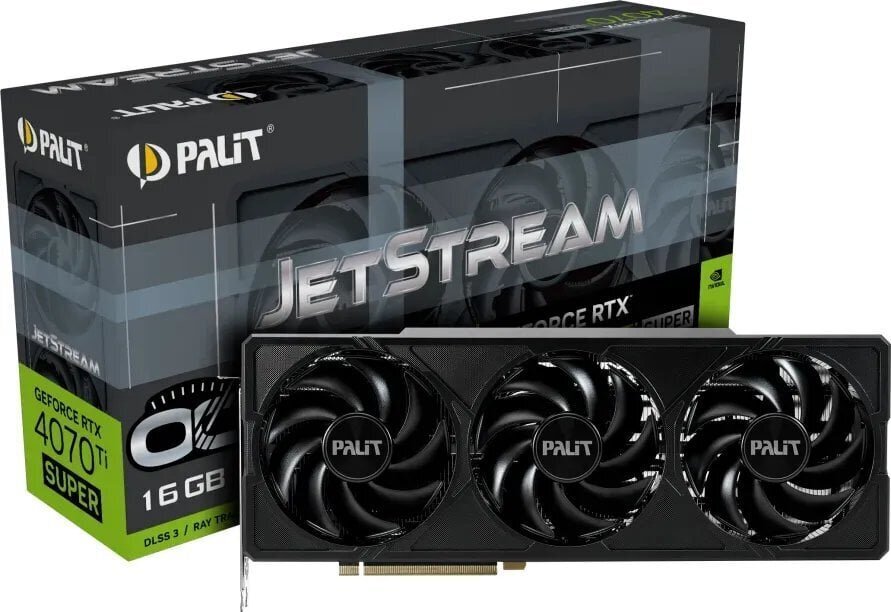 Palit GeForce RTX 4070 Ti Super JetStream OC (NED47TSS19T2-1043J) kaina ir informacija | Vaizdo plokštės (GPU) | pigu.lt