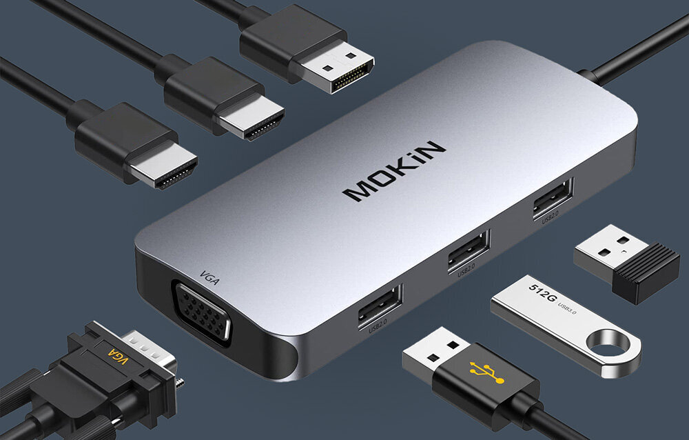 Mokin 7in1 MOUC0507 kaina ir informacija | Adapteriai, USB šakotuvai | pigu.lt